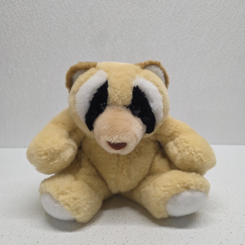 Rare 24k Polar Puff Joey Yellow Raccoon Plush Vintage 1990